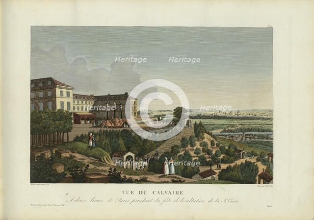 Vue du calvaire, à deux lieues de Paris pendant la fête de l'exaltation de la Sainte Croix, 1817-24. Creator: Courvoisier-Voisin, Henri (1757-1830).