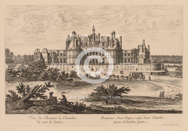 Vue du Château de Chambord, du côté de lentrée, 1678. Creator: Israël Silvestre (French, 1621-1691).