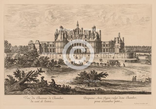 Vue du Château de Chambord, du côté de lentrée, 1678. Creator: Israël Silvestre (French, 1621-1691).