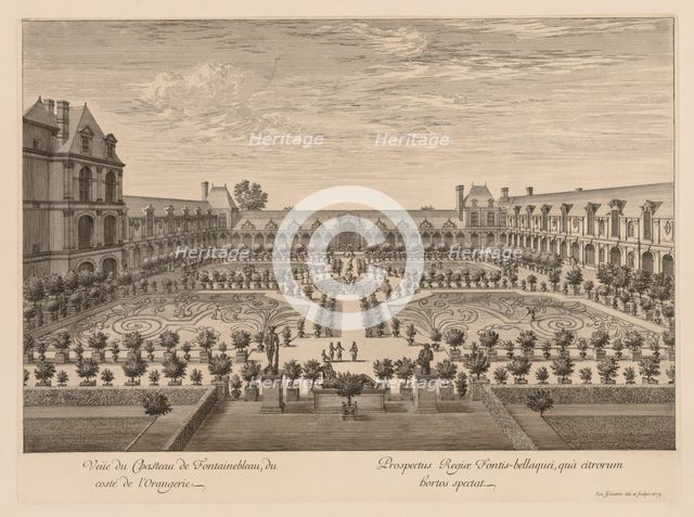 Vue du Château de Fontainebleau, du côté de lOrangerie, 1679. Creator: Israël Silvestre (French, 1621-1691).