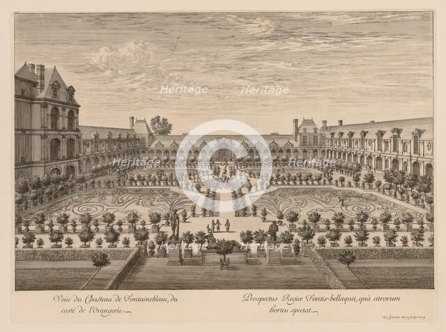Vue du Château de Fontainebleau, du côté de lOrangerie, 1679. Creator: Israël Silvestre (French, 1621-1691).