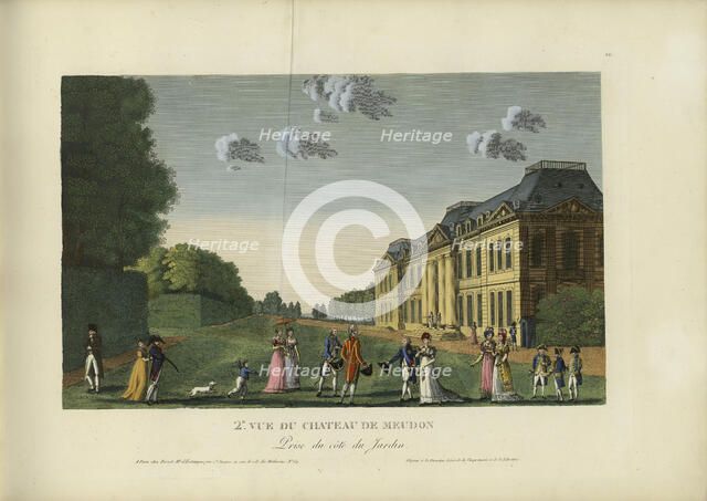 Vue du château de Meudon, prise du côté du jardin, 1817-1824. Creator: Courvoisier-Voisin, Henri (1757-1830).