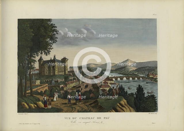 Vue du château de Pau, ville où naquit Henri IV (The Pau Castle, birthplace of Henry IV.), 1817-1824 Creator: Courvoisier-Voisin, Henri (1757-1830).