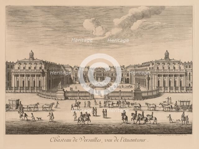 Vue du Château de Versailles, vu de lavant-cour, 1682. Creator: Israël Silvestre (French, 1621-1691).
