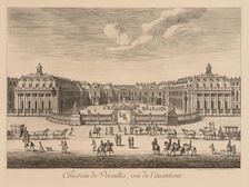 Vue du Château de Versailles, vu de lavant-cour, 1682. Creator: Israël Silvestre (French, 1621-1691)