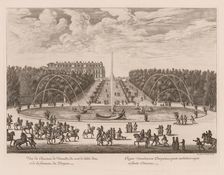 Vue du Château de Versailles, du côté de lallée et de la fontaine du Dragon, 1676. Creator: Israël Silvestre (French, 1621-1691)