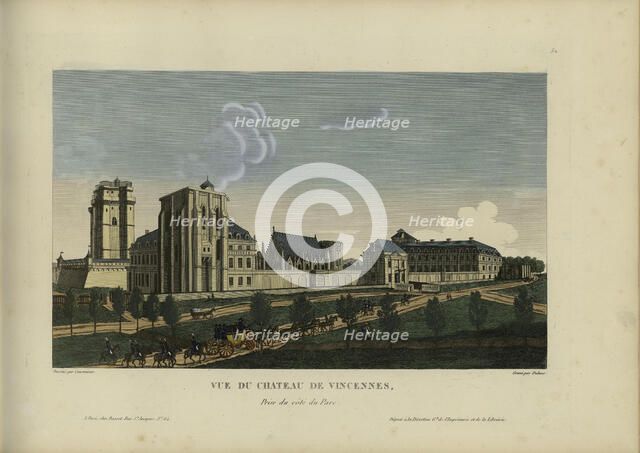 Vue du château de Vincennes, prise du côté du parc, 1817-1824. Creator: Courvoisier-Voisin, Henri (1757-1830).