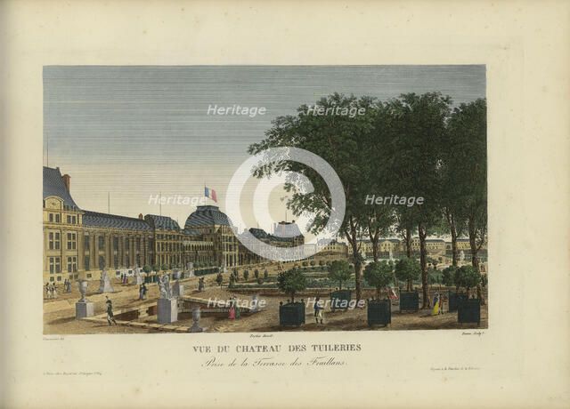 Vue du château des Tuileries, prise de la Terrasse des Feuillants, 1817-1824. Creator: Courvoisier-Voisin, Henri (1757-1830).