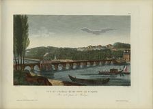 Vue du château et du pont de Saint-Cloud, prise de la plaine de Boulogne, 1817-1824. Creator: Courvoisier-Voisin, Henri (1757-1830)