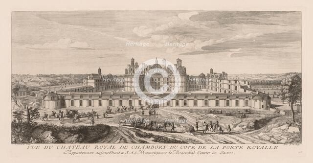 Vue du Château royal de Chambord, du côte de la Porte royale. Creator: Jacques Rigaud (French, 1681-1754).