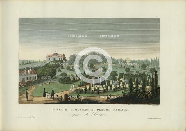 Vue du cimetière du Père de Lachaise prise de l'entrée, 1817-1824. Creator: Courvoisier-Voisin, Henri (1757-1830).