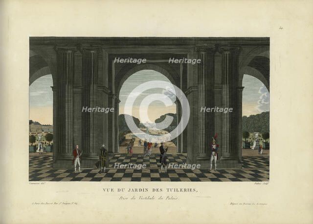 Vue du jardin des Tuileries, prise du vestibule du Palais, 1817-1824. Creator: Courvoisier-Voisin, Henri (1757-1830).