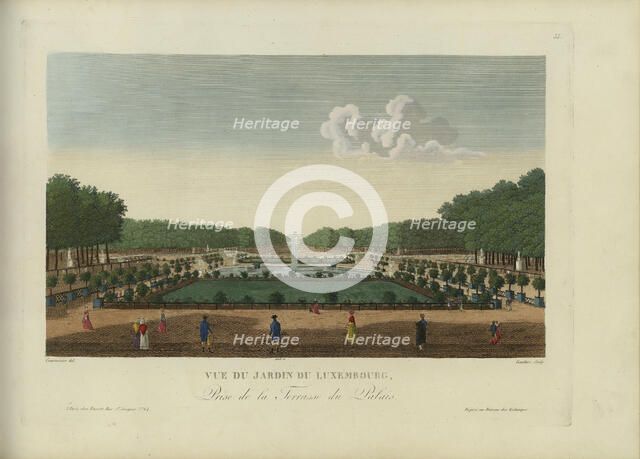 Vue du jardin du Luxembourg, prise de la terrasse du Palais, 1817-1824. Creator: Courvoisier-Voisin, Henri (1757-1830).