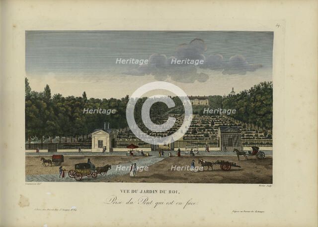 Vue du Jardin du roi, prise du pont qui est en face, 1817-1824. Creator: Courvoisier-Voisin, Henri (1757-1830).