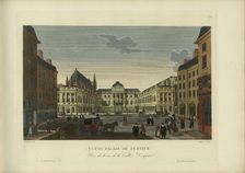 Vue du Palais de justice, prise de la rue de la Vieille-Draperie, 1817-1824. Creator: Courvoisier-Voisin, Henri (1757-1830)
