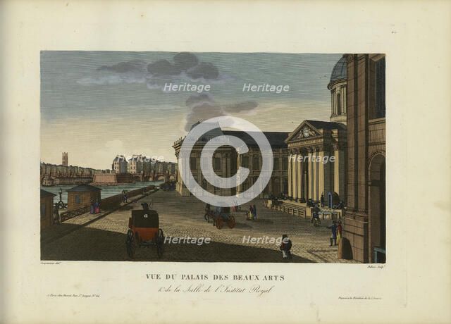 Vue du Palais des Beaux-arts et de la salle de l'Institut royal, 1817-1824. Creator: Courvoisier-Voisin, Henri (1757-1830).