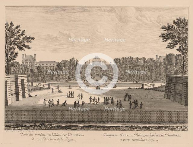 Vue du palais et des jardins des Tuileries, du côté du cours la Reine, 1673. Creator: Israël Silvestre (French, 1621-1691).