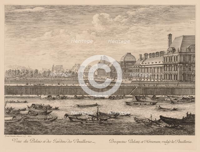 Vue du palais et des jardins des Tuileries, du côté du quai, 1670. Creator: Israël Silvestre (French, 1621-1691).
