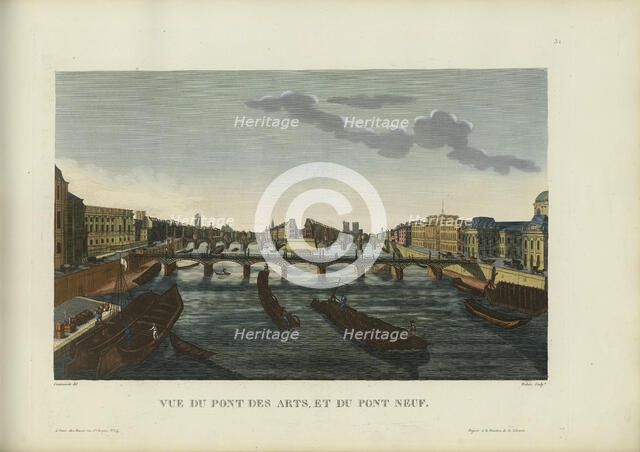 Vue du Pont des arts et du Pont-Neuf, 1817-1824. Creator: Courvoisier-Voisin, Henri (1757-1830).
