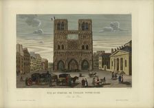 Vue du portail de l'église Notre-Dame, prise du parvis, 1817-1824. Creator: Courvoisier-Voisin, Henri (1757-1830)