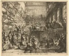 Vue du Salon du Louvre en l'annee 1753, 1753. Creator: Gabriel de Saint-Aubin