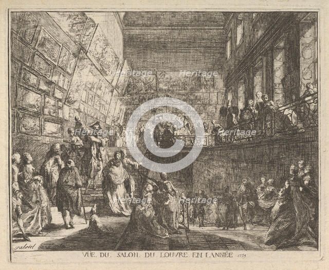 Vue du Salon du Louvre en l'année 1753, 1753. Creator: Gabriel de Saint-Aubin.