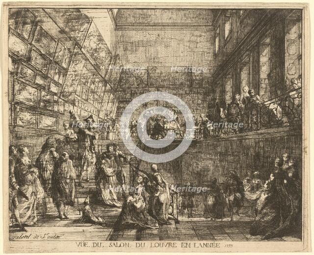 Vue du Salon du Louvre en l'annee 1753, 1753. Creator: Gabriel de Saint-Aubin.