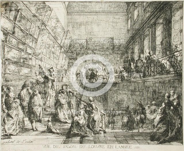 Vue du Salon du Louvre en l'année 1753, 1753. Creator: Gabriel de Saint-Aubin.