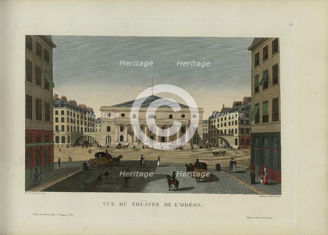 Vue du théâtre de l'Odéon, 1817-1824. Creator: Courvoisier-Voisin, Henri (1757-1830).