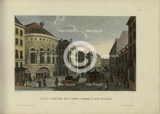 Vue du théâtre de l'Opéra-comique rue Feydeau, 1817-1824. Creator: Courvoisier-Voisin, Henri (1757-1830).