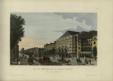 Vue du Théâtre de la Porte Saint-Martin, prise du boulevard, 1817-1824. Creator: Courvoisier-Voisin, Henri (1757-1830)