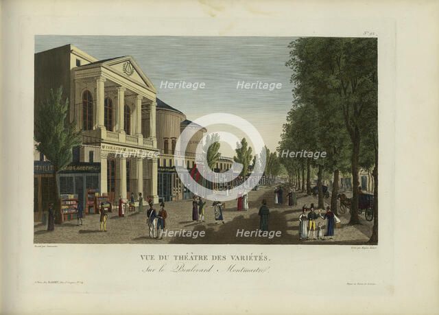 Vue du théâtre des Variétés, sur le boulevard Montmartre, 1817-1824. Creator: Courvoisier-Voisin, Henri (1757-1830).