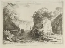 Vue du Tombeau de Virgile from Differentes vues dessiné d'après nature... dans les..., 18th century. Creator: Adélaide Allou