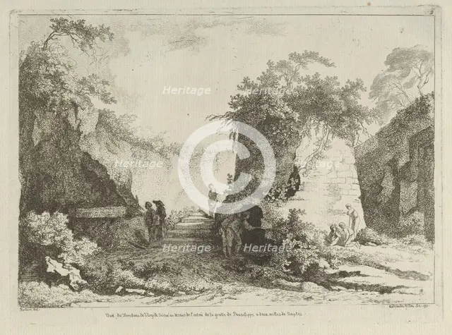 Vue du Tombeau de Virgile from Differentes vues dessiné d'après nature... dans les..., 18th century. Creator:  Adélaide Allou.