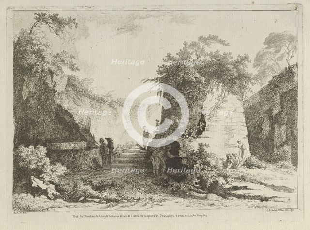 Vue du Tombeau de Virgile from Differentes vues dessiné d'après nature... dans les..., 18th century. Creator:  Adélaide Allou.