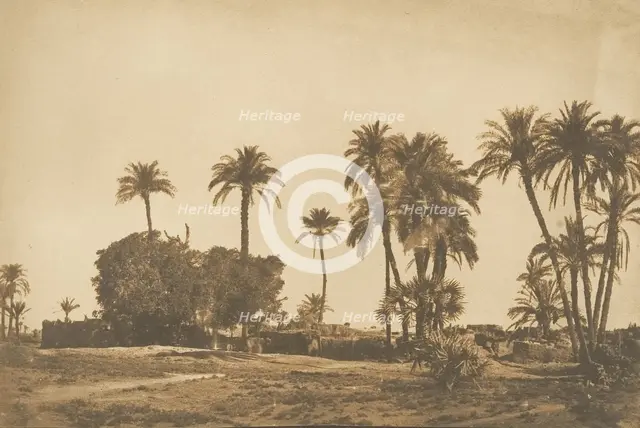 Vue du Village de Hamarneh, près de Dendérah (Rive droite), 1849-50. Creator: Maxime du Camp.