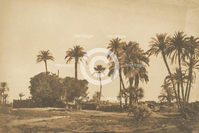 Vue du Village de Hamarneh, près de Dendérah (Rive droite), 1849-50. Creator: Maxime du Camp.