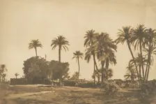 Vue du Village de Hamarneh, près de Dendérah (Rive droite), 1849-50. Creator: Maxime du Camp