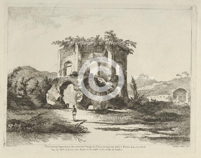 Vue d'un temple... dédié à Diane from Differentes vues dessiné d'après nature... d..., 18th century. Creator:  Adélaide Allou.