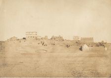 Vue d'une partie du village de Louxor, Thèbes, 1849-50. Creator: Maxime du Camp