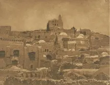Vue de la Mosquée d'El-Melouyeh et d'un quartier de Jérusalem, August 1850. Creator: Maxime du Camp