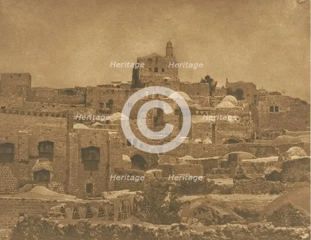Vue de la Mosquée d'El-Melouyeh et d'un quartier de Jérusalem, August 1850. Creator: Maxime du Camp.