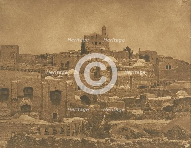 Vue de la Mosquée d'El-Melouyeh et d'un quartier de Jérusalem, August 1850. Creator: Maxime du Camp.