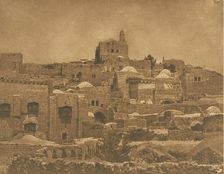 Vue de la Mosquée d'El-Melouyeh et d'un quartier de Jérusalem, August 1850. Creator: Maxime du Camp
