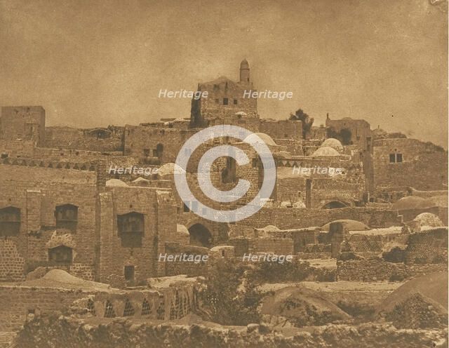 Vue de la Mosquée d'El-Melouyeh et d'un quartier de Jérusalem, August 1850. Creator: Maxime du Camp.
