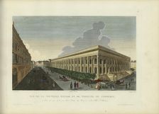 Vue de la nouvelle Bourse et du tribunal de commerce, prise du coin de la rue Notre..., 1817-1824. Creator: Courvoisier-Voisin, Henri (1757-1830)
