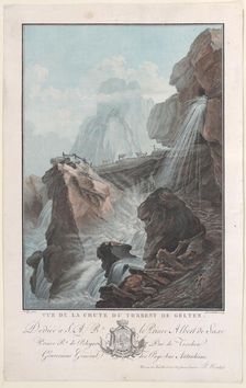 Vue de la chute du torrent de Gelten, 1785. Creator: Charles-Melchior Descourtis