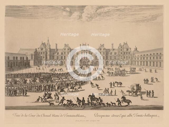 Vue de la Cour du Cheval-Blanc de Fontainebleau, 1667. Creator: Israël Silvestre (French, 1621-1691).