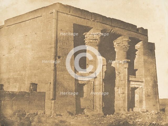 Vue de la façade du pronaos du Temple de Dakkeh (Pselcis), April 5, 1850. Creator: Maxime du Camp.