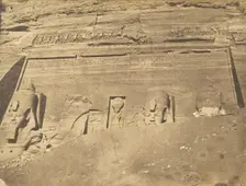 Vue de la façade du Spéos de Phré, à Abousembil, March 1850. Creator: Maxime du Camp